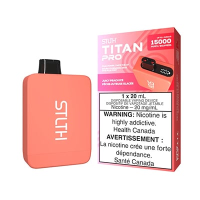 Juicy Peach Ice STLTH Titan Pro Disposable Vape 1 Juicy Peach Ice STLTH Titan Pro Disposable Vape
