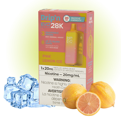 Pink Lemon Ice Drip'n EVO 28K Disposable By Envi 1 Pink Lemon Ice Drip'n EVO 28K Disposable By Envi