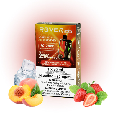 Strawberry Peach Ice Rover 25K by Marz Vapor Disposable Vape 1 Strawberry Peach Ice Rover 25K by Marz Vapor Disposable Vape