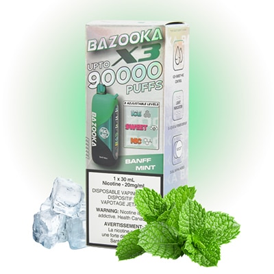 Banff Mint Bazooka Vape X3 90K disposable 1 Banff Mint Bazooka Vape X3 90K disposable
