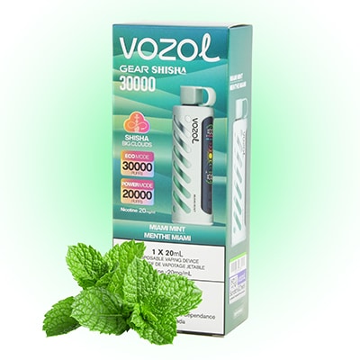 Miami Mint Shisha Gear 30K Puff by Vozol 1 Miami Mint Shisha Gear 30K Puff by Vozol