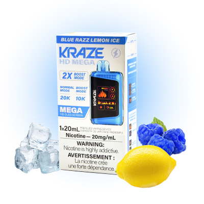 Blue Razz Lemon Ice Kraze HD Mega Disposable Vape 1 Blue Razz Lemon Ice Kraze HD Mega Disposable Vape