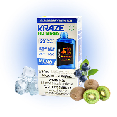 Blueberry Kiwi Ice Kraze HD Mega Disposable Vape 1 Blueberry Kiwi Ice Kraze HD Mega Disposable Vape
