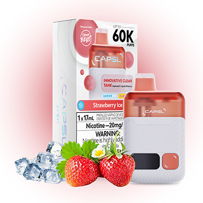 Strawberry Ice CAPSL 60K Disposable Vape by Flavour Beast 1 Strawberry Ice CAPSL 60K Disposable Vape by Flavour Beast