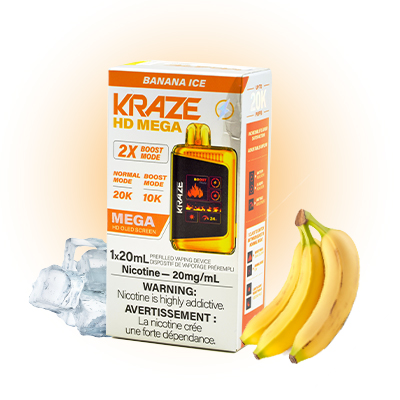 Banana Ice Kraze HD Mega Disposable Vape 1 Banana Ice Kraze HD Mega Disposable Vape