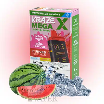 Watermelon Wave Ice Kraze Mega X Disposable Vape 1 Watermelon Wave Ice Kraze Mega X Disposable Vape
