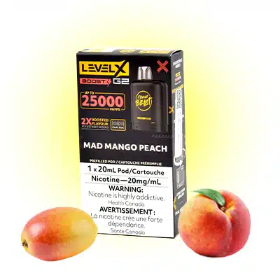 Mad Mango Peach Pods Level X G2 by Flavour Beast Boost 1 Mad Mango Peach Pods Level X G2 by Flavour Beast Boost